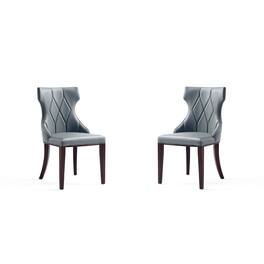 Manhattan Comfort - Reine Traditional Wood Upholstered Dining Chair - Set of 2 - Gray