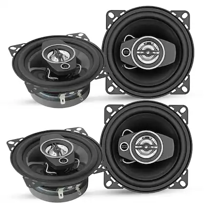 Front. 5 CORE - 5Core Coaxial Door Car Speakers 4” 4Pcs 250W 4Ohm 2 Way Component Subwoofer Audio w Super Tweeter.