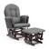 Front. Storkcraft - Hoop Glider and Ottoman - Espresso/Gray.