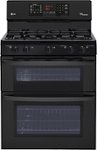 Front Zoom. LG - 6.1 Cu. Ft. Freestanding Double Oven Gas Range with EasyClean and SuperBoil Burner - Smooth Black.