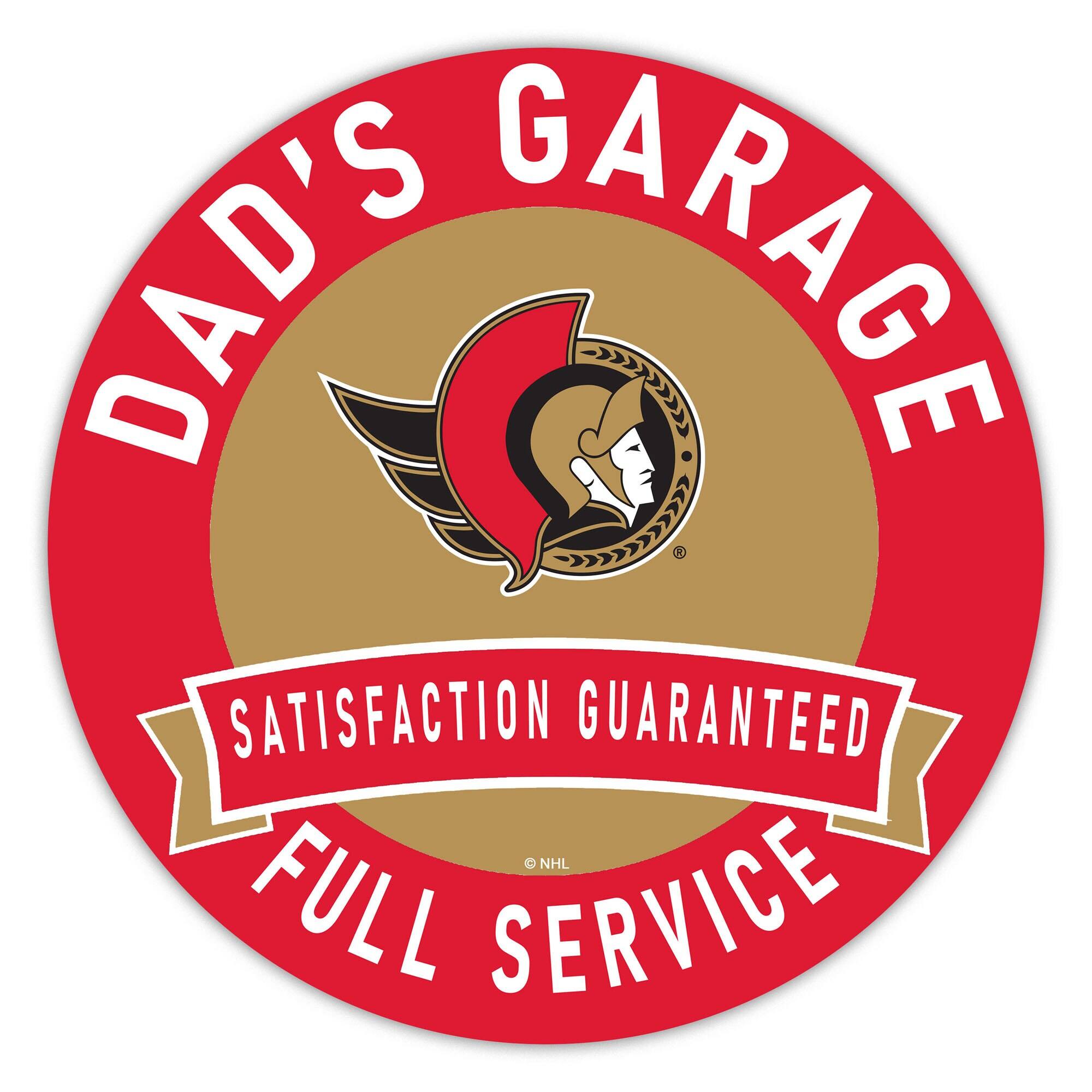 Ottawa Senators 16" Dad's Garage Wood Sign