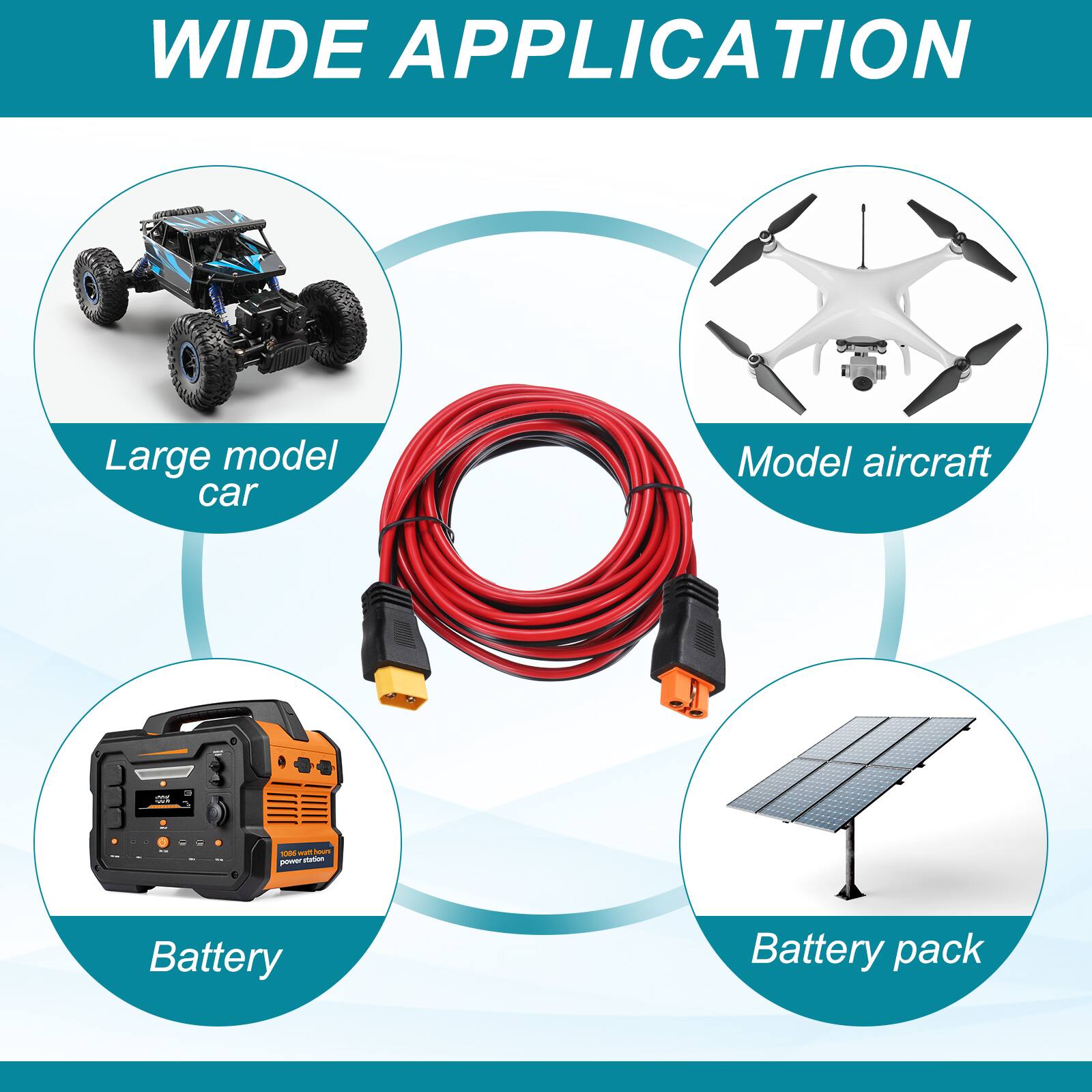 WIDE APPLICATION

- Large model car
- Model aircraft
- Battery
- Battery pack