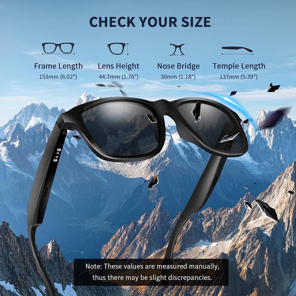 ACJPR - ALOUS Smart Glasses for Men & Women - Black