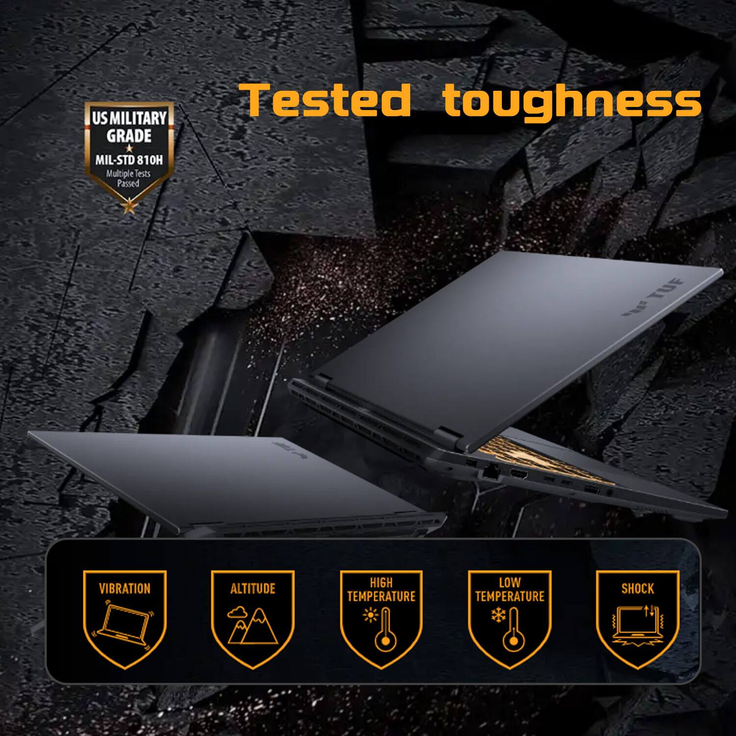 Tested toughness

US MILITARY GRADE  
MIL-STD 810H  
Multiple tests passed

- Vibration
- Altitude
- High temperature
- Low temperature
- Shock