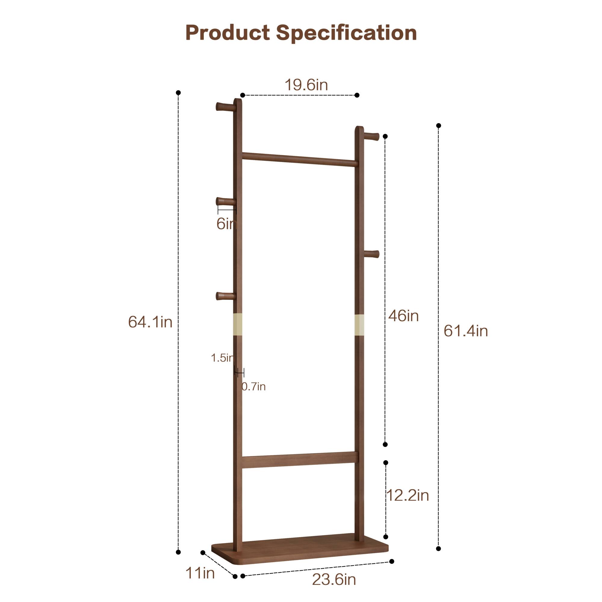 Product Specification

- Height: 64.1in
- Width: 19.6in
- Depth: 23.6in
- Shelf Spacing: 6in
- Shelf Thickness: 1.5in
- Shelf Overhang: 0.7in
- Base Width: 11in
- Base Depth: 12.2in
- Overall Width: 61.4in
- Overall Depth: 46in