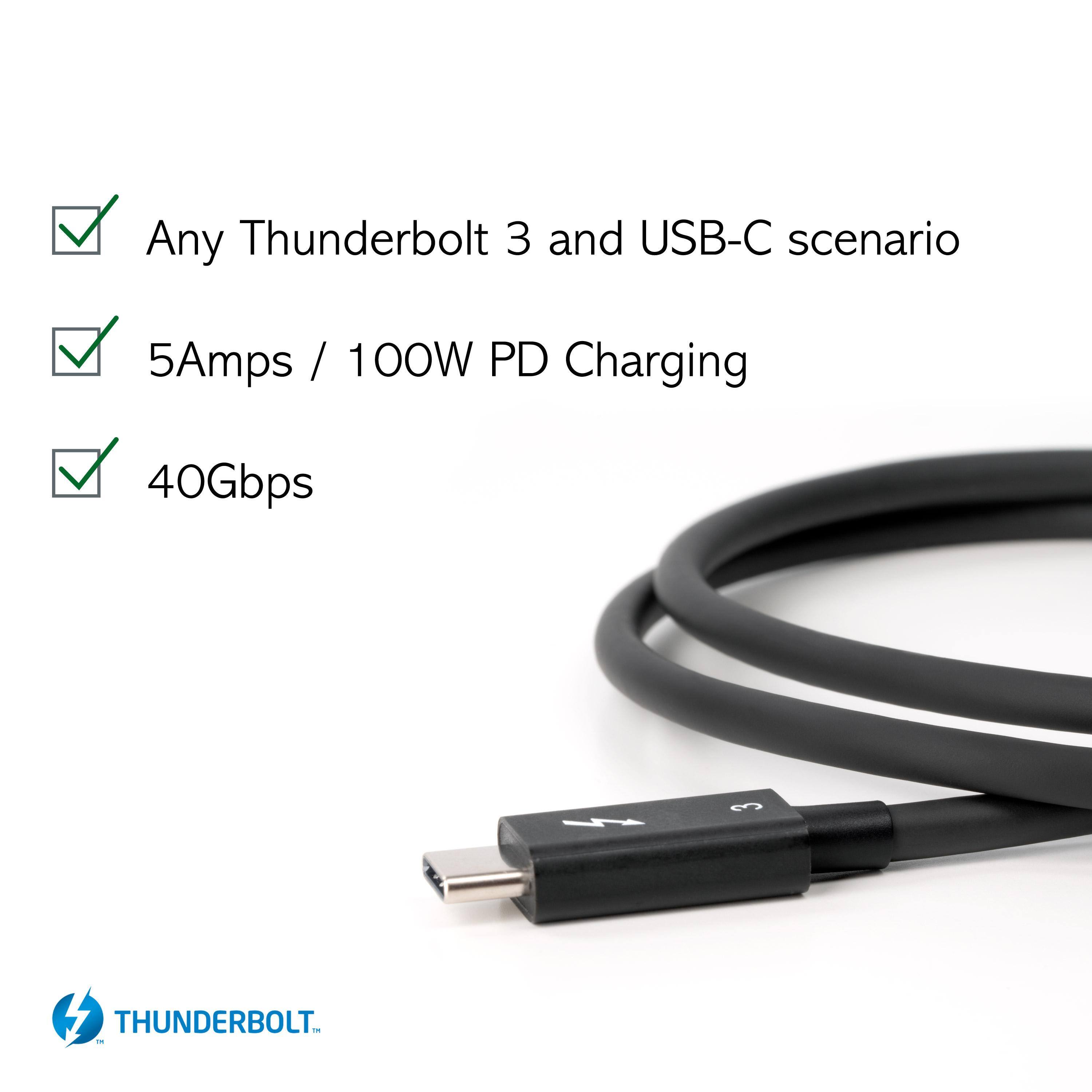 Any Thunderbolt 3 and USB-C scenario, 5Amps / 100W PD Charging, 40Gbps