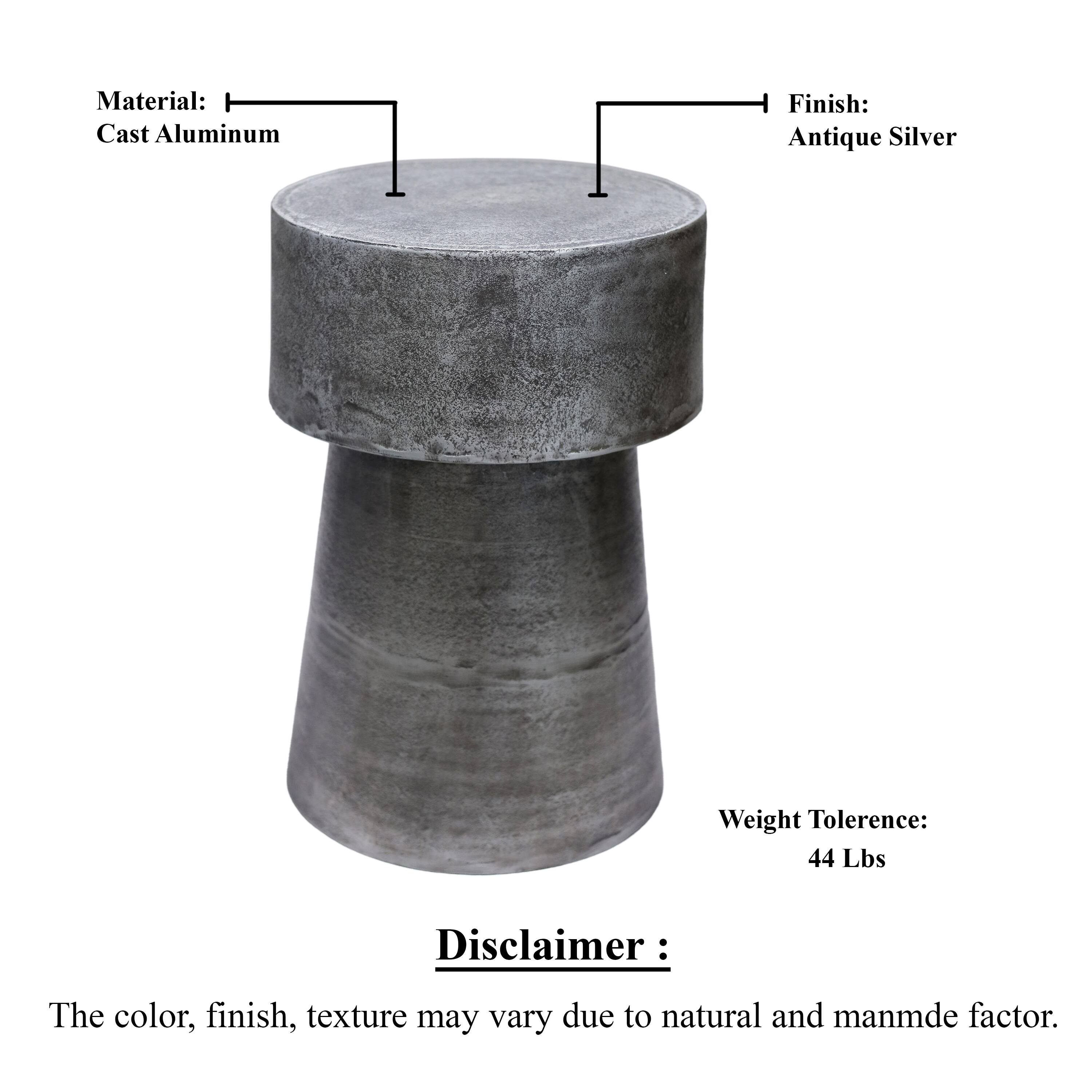 Material: Cast Aluminum
Finish: Antique Silver
Weight Tolerance: 44 Lbs
Disclaimer: The color, finish, texture may vary due to natural and manmade factor.