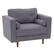Angle. CorLiving - Mulberry Fabric Upholstered Modern Accent Chair - Grey.
