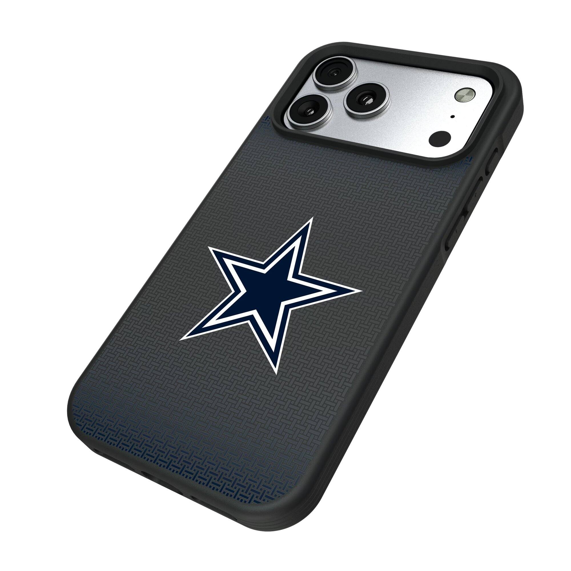 Alt View 1. Keyscaper - Dallas Cowboys Linen Logo iPhone Bump Case - 15 - Black.