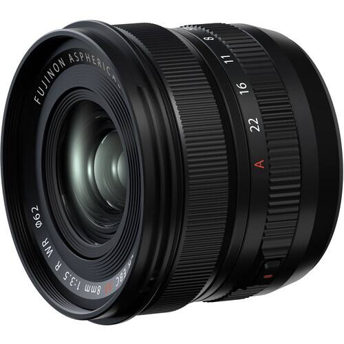 Fujifilm XF 8mm f/3.5 R WR Lens, 32GB Memory Card ,Bundle Black
