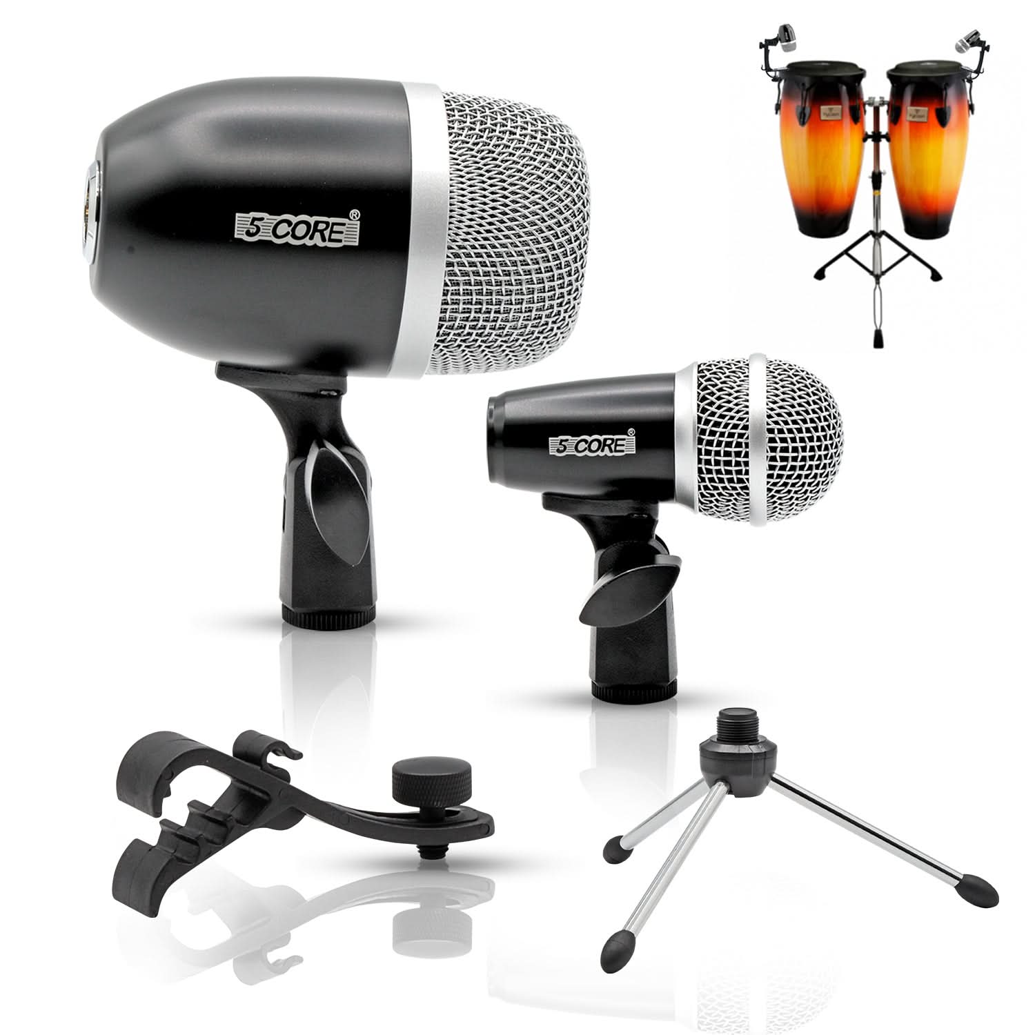 5 CORE - Conga Mic Snare Tom Microphone Drum Kit Condenser XLR Instrument Mics - Black price history on PriceWatchPro