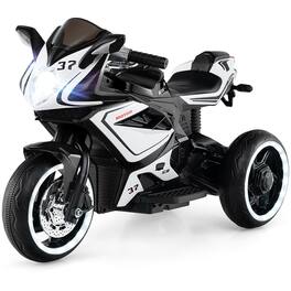 Costway - Kids Ride on Motorcycle 6V Battery Powered Mini Electric Motorbike with LED Lights - Black