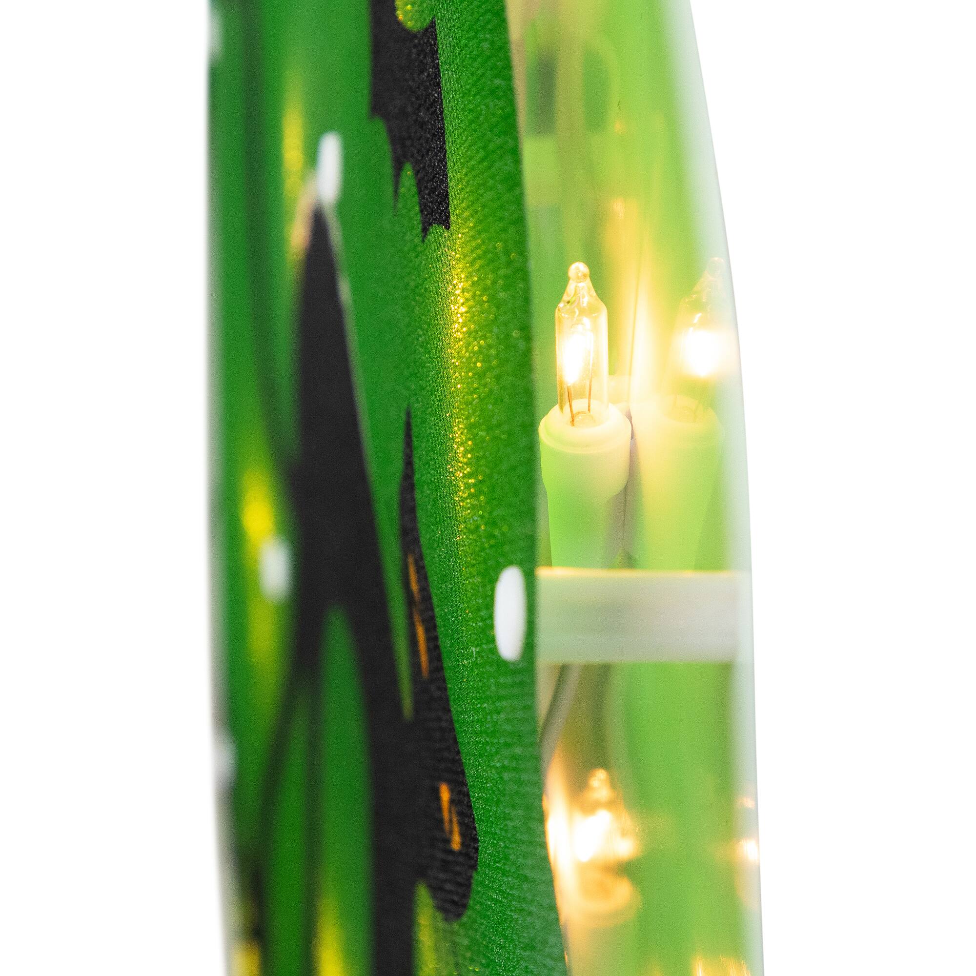 Alt View 7. Northlight - Lighted Black Cat with Bats Halloween Window Decoration - 13.75" - Green.