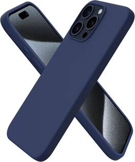 Ornarto - Compatible with iPhone 15 Pro Max Case 6.7", Slim Liquid Silicone Full Covered Protective Cover - Dark Blue