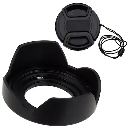 Front. Fotodiox - Reversible Lens Hood Kit with Cap for Samsung 16-50mm f/3.5-5.6 Power Zoom ED OIS Kit Lens - Black.