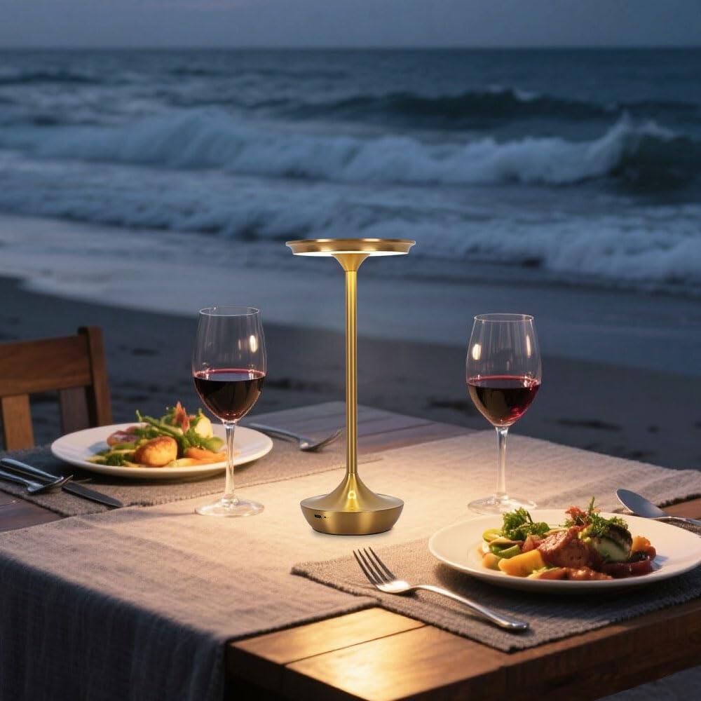 Left. Dazzling Pops - EJQ Rechargeable Cordless Table Lamp 6000mAh Battery Operated LED Table Lights Outdoor Portable Touch - 2 Pcs Black.