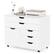 Front. Costway - Costway 5-Drawer File Cabinet Mobile Chest of Drawers with Side Cabinet 5 Casters - White.