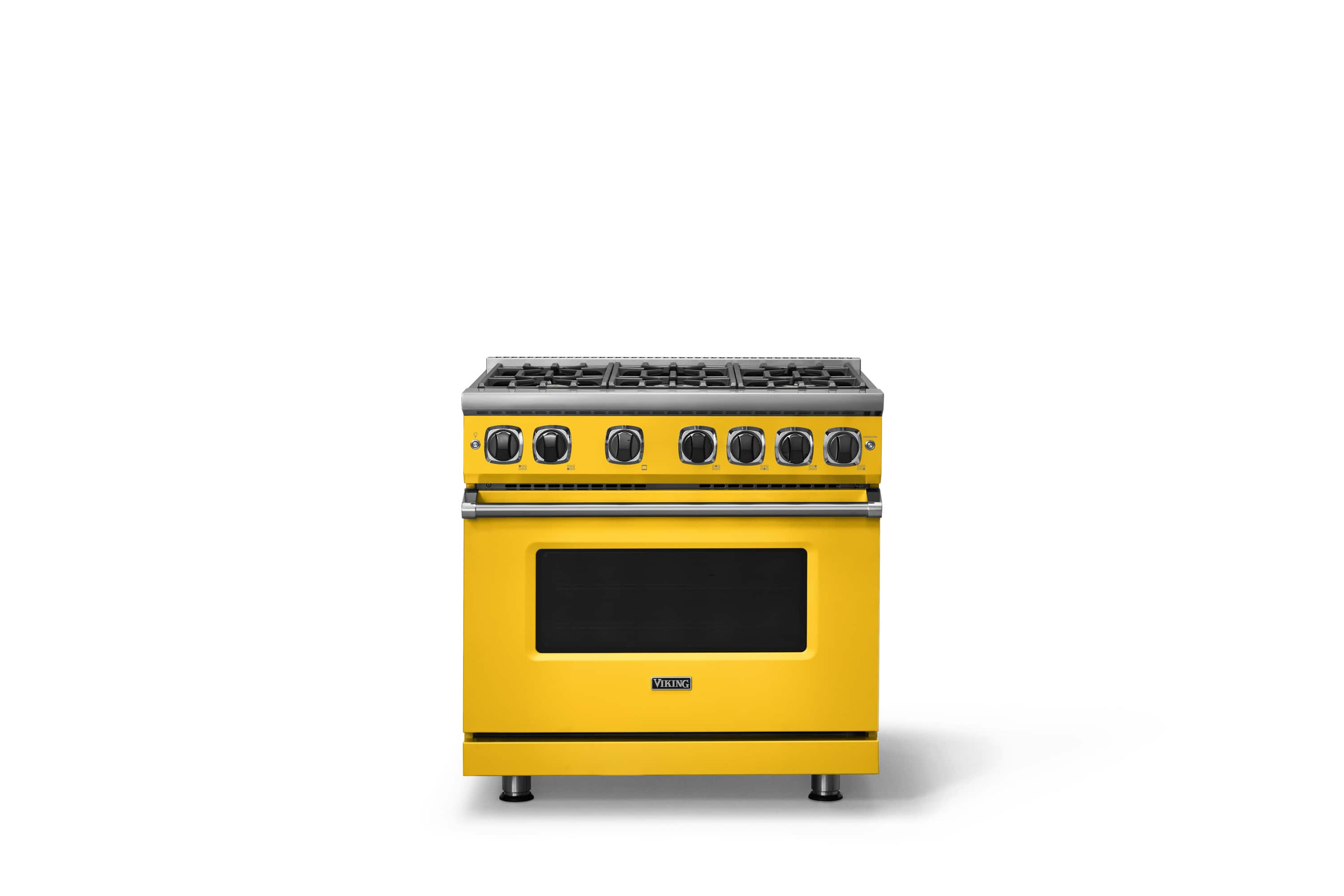 Viking - 36 in. Wide 6 Burner Pro 7 Series 5.6 Cu. Ft. Freestanding Sealed Burner Gas Convection Range - Daffodil - Daffodil