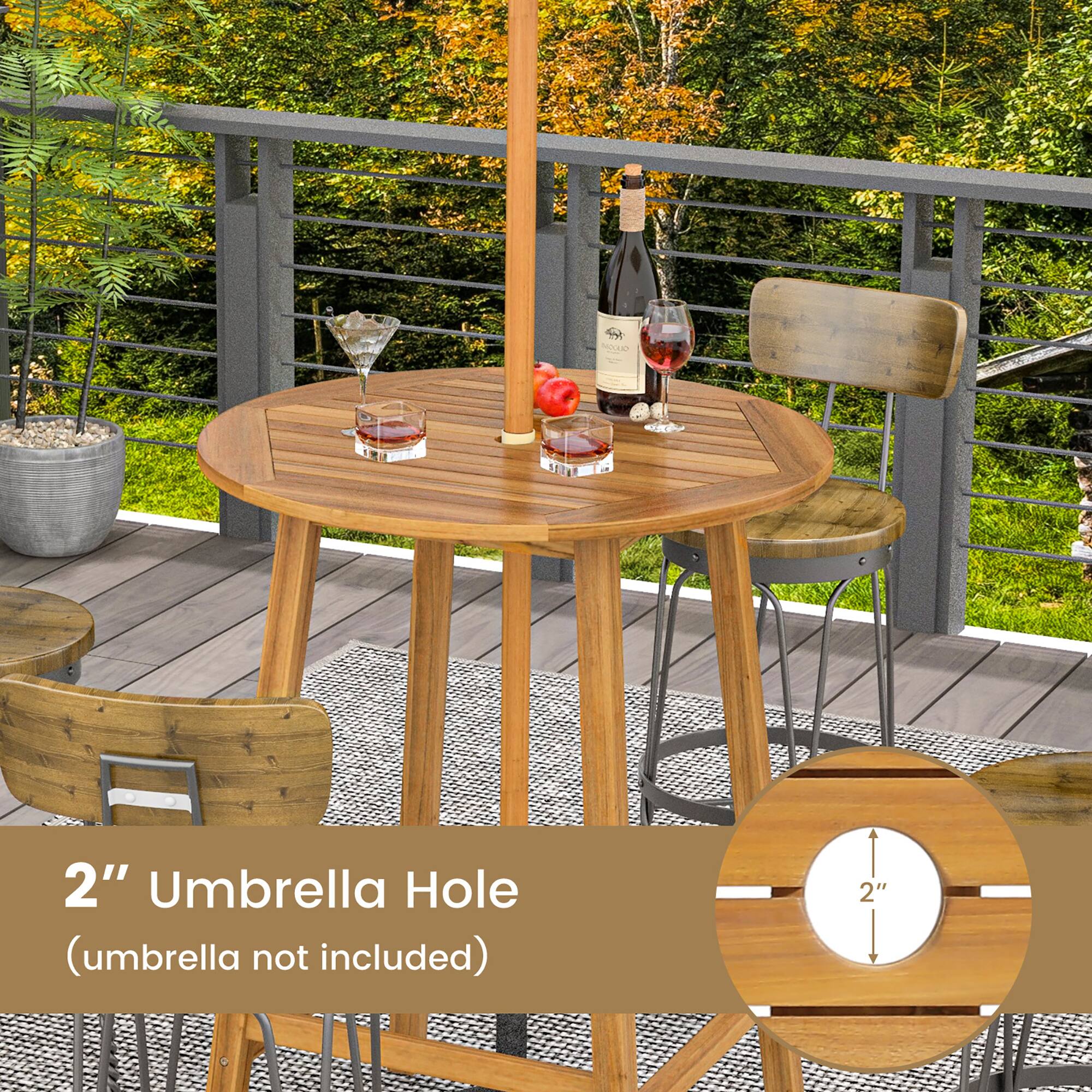 2" Umbrella Hole  
(umbrella not included)