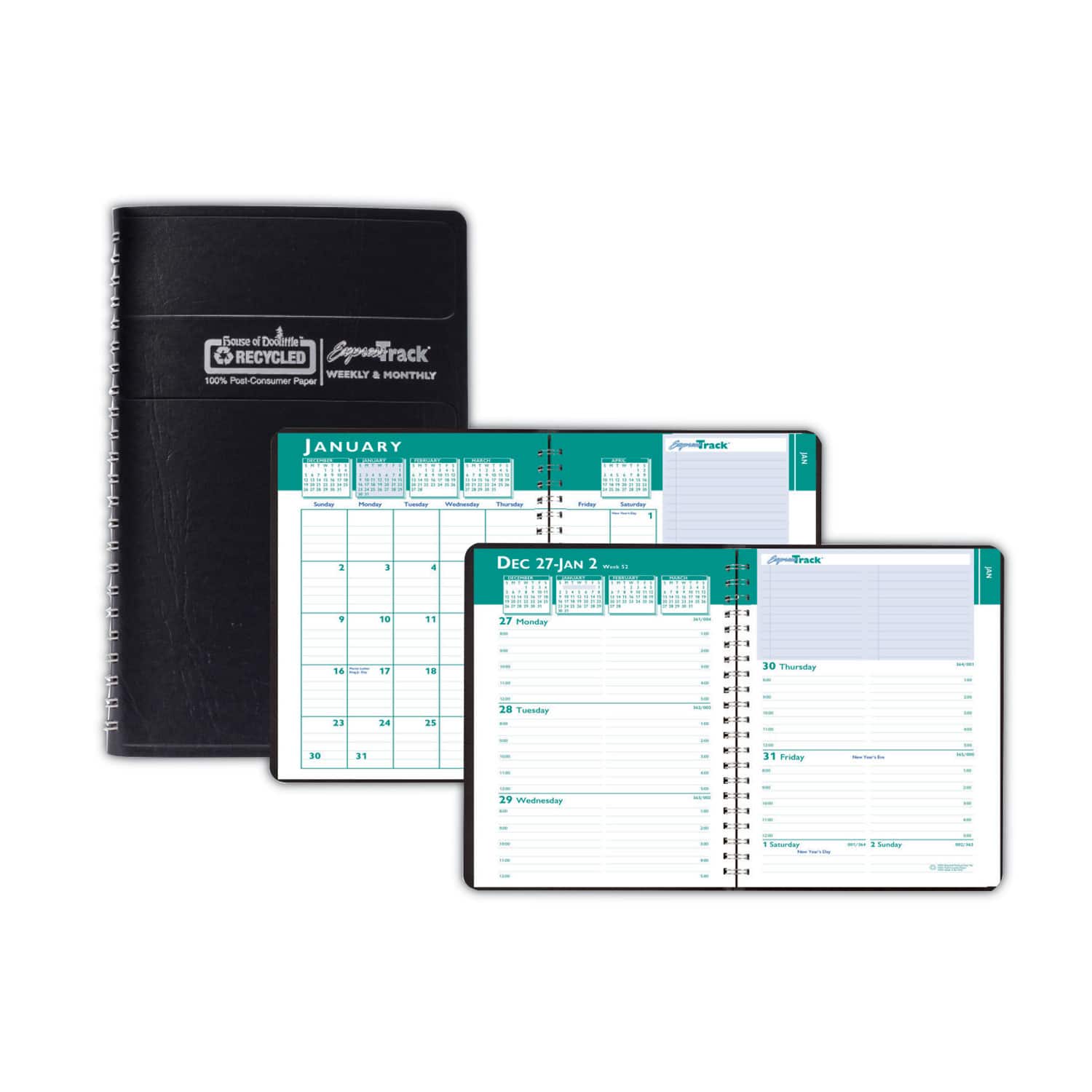 House of Doolittle - Express Track Recycled Weekly Appointment Book Monthly Planner 8 x 5 Black Cover 13 Month Jan 2026 to Jan 2027 price history on PriceWatchPro