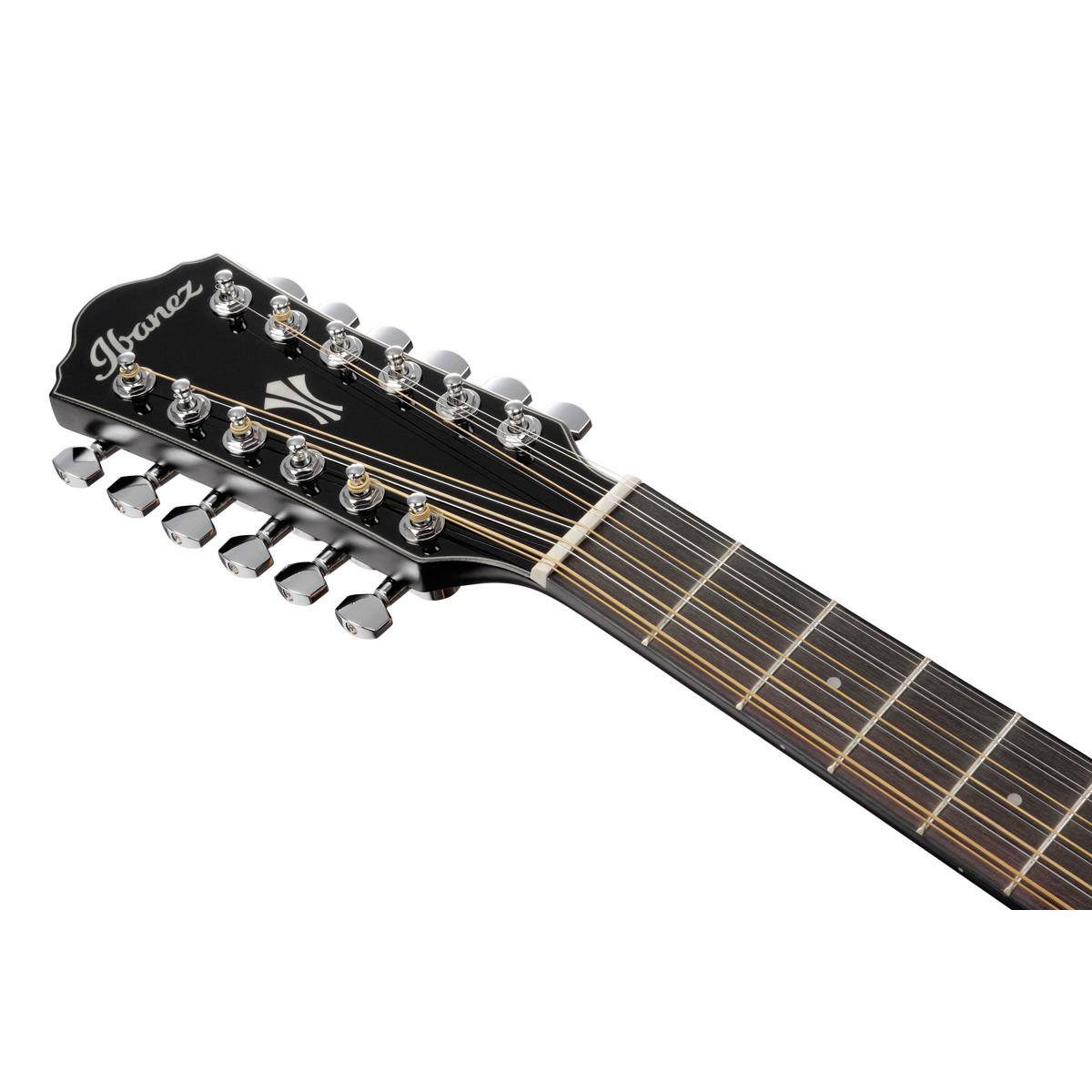 Alt View 6. Ibanez - Ibanez AEG5012 AEG Series Single-Cutaway 12-String Acoustic Electric Guitar, Black.