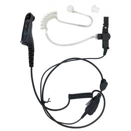 ProMaxPower - Acoustic Tube Earpiece with PTT Mic for Motorola XPR7550e, APX900 & Other Radios - Black