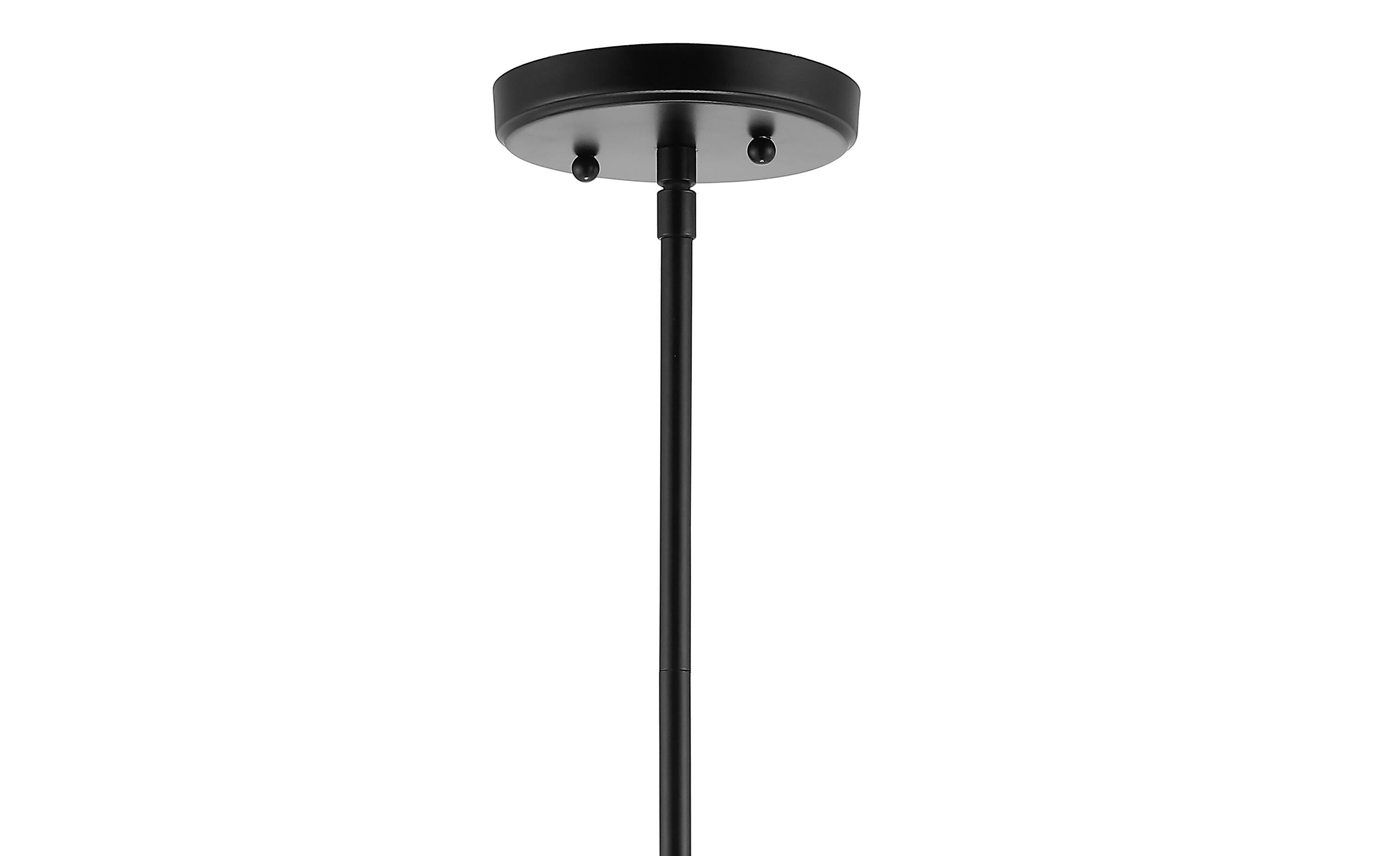 Alt View 5. Jonathan Y - Alys 7.63" Adjustable Rope-Wrap Modern Rustic Iron/Glass LED Pendant, Black - Black.