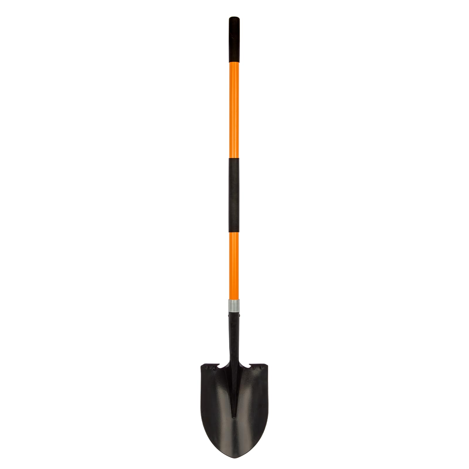 GlowWise - Shovel for Digging Heavy Duty Metal Shovel with Fiberglass Handle, 56 Inches - Orange