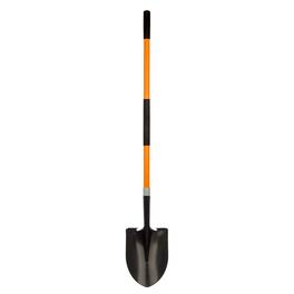 GlowWise - Shovel for Digging Heavy Duty Metal Shovel with Fiberglass Handle, 56 Inches - Orange
