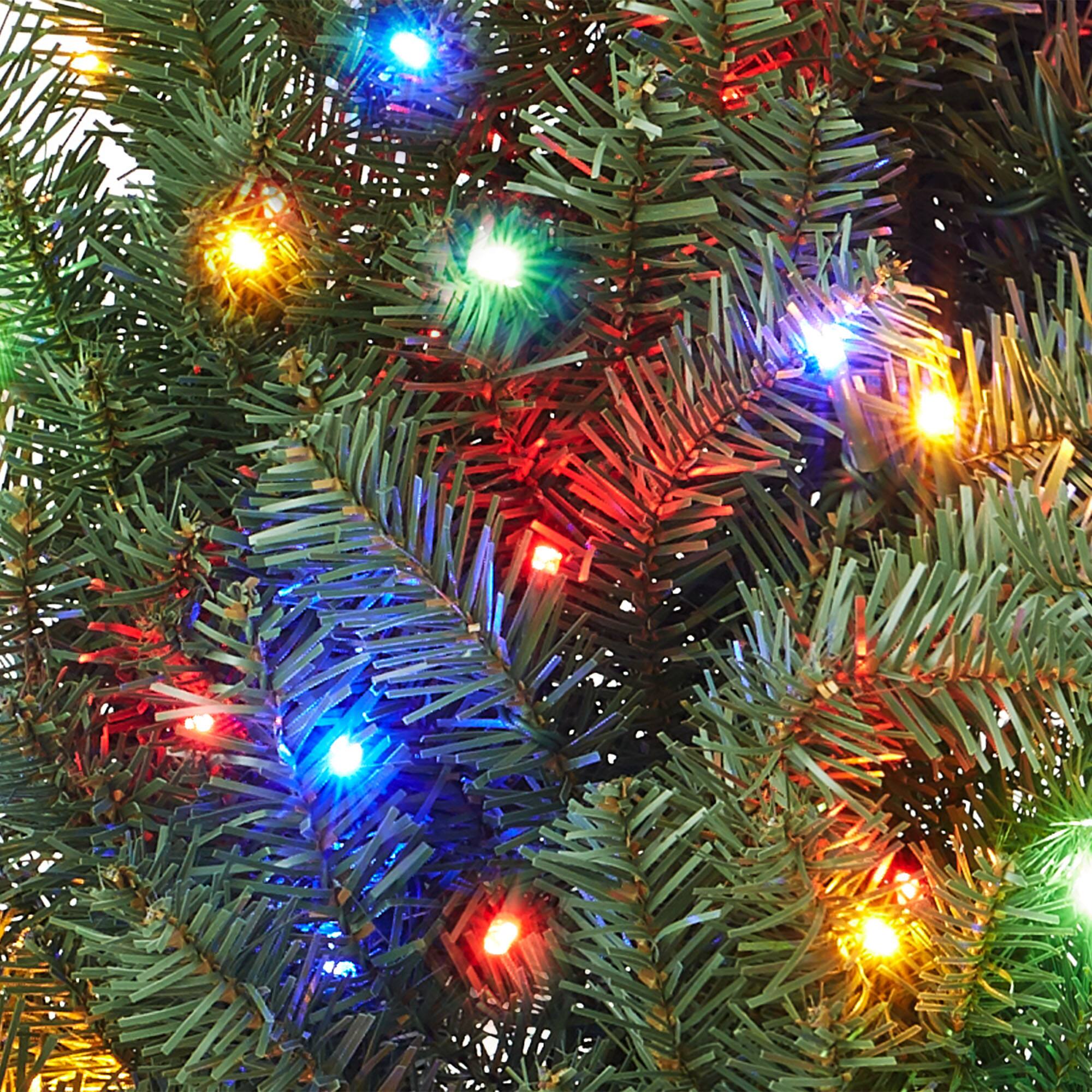 Alt View 5. Casafield - Green Fir Artificial Holiday Christmas Wreath Holiday Décor - Green Multicolor Lights.