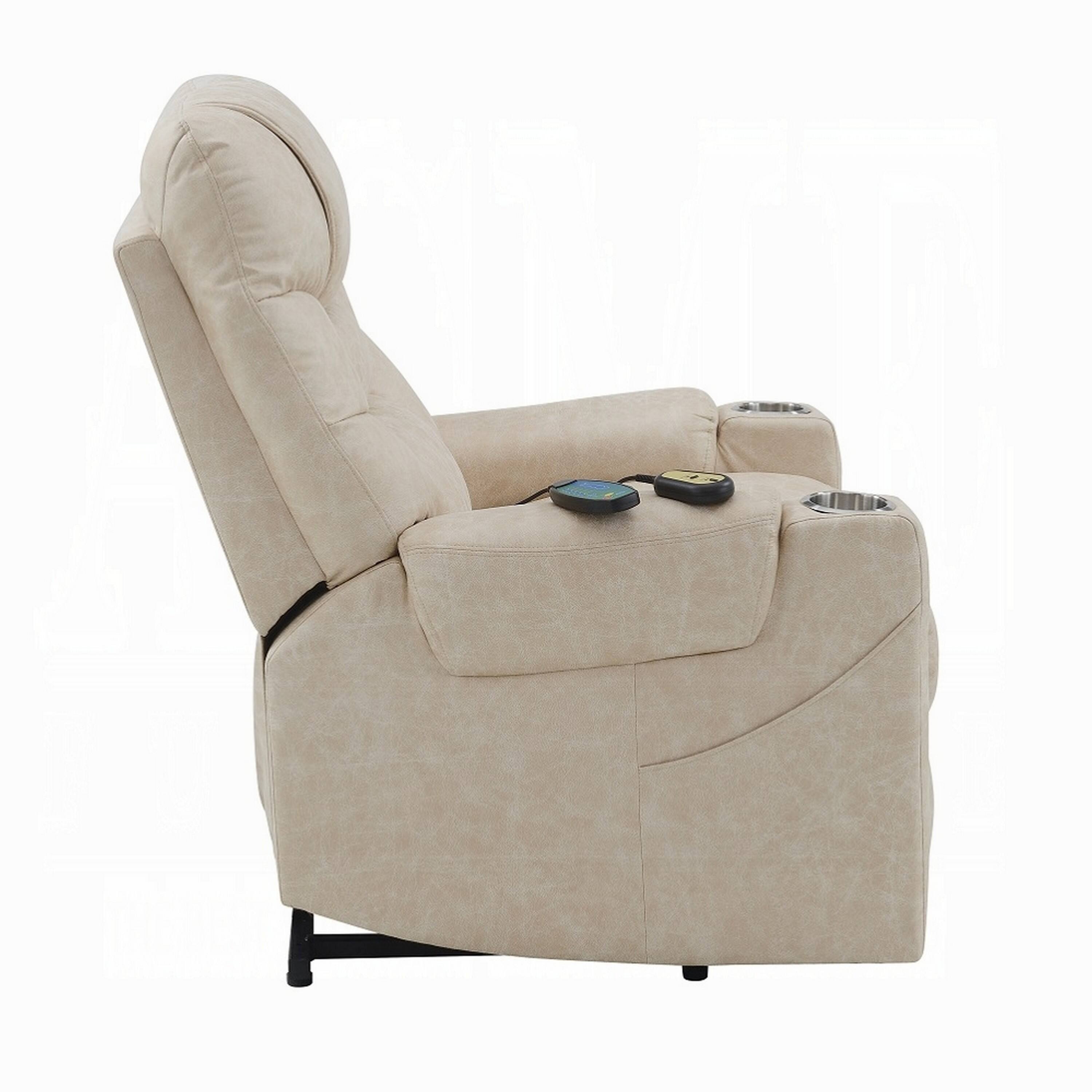 Alt View 3. Manhattan Lane - Aira Power Recliner Lift Chair with Heating Massage, Gray Faux Leather - Gray.