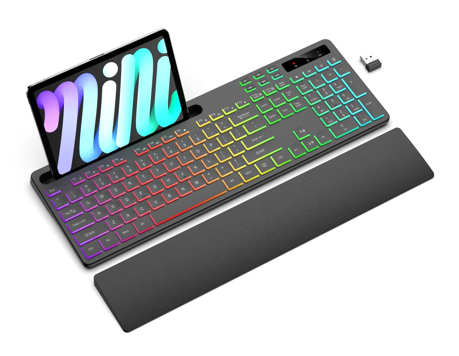 HM 1810 Wireless With 7 Colors 4 Modes Rgb Backlit Wrist Rest Phone ...