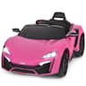Costway - 12V Kids Ride On Car 2.4G RC Electric Vehicle w/ Lights MP3 Openable Doors - Pink