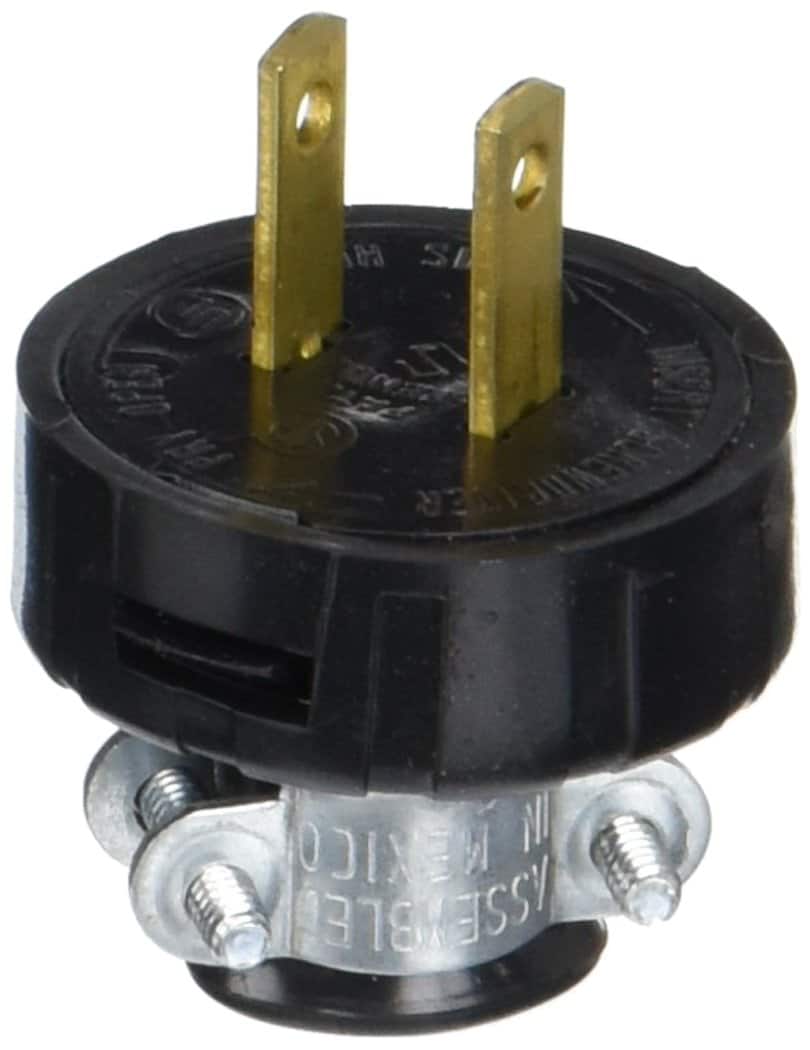 Leviton - L10-48646-000 15 Amp 2-Pole Non-Polarized Round Plug NEMA 1-15 - Black