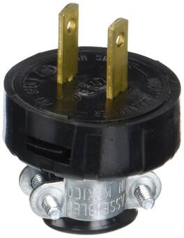 Leviton - L10-48646-000 15 Amp 2-Pole Non-Polarized Round Plug NEMA 1-15 - Black