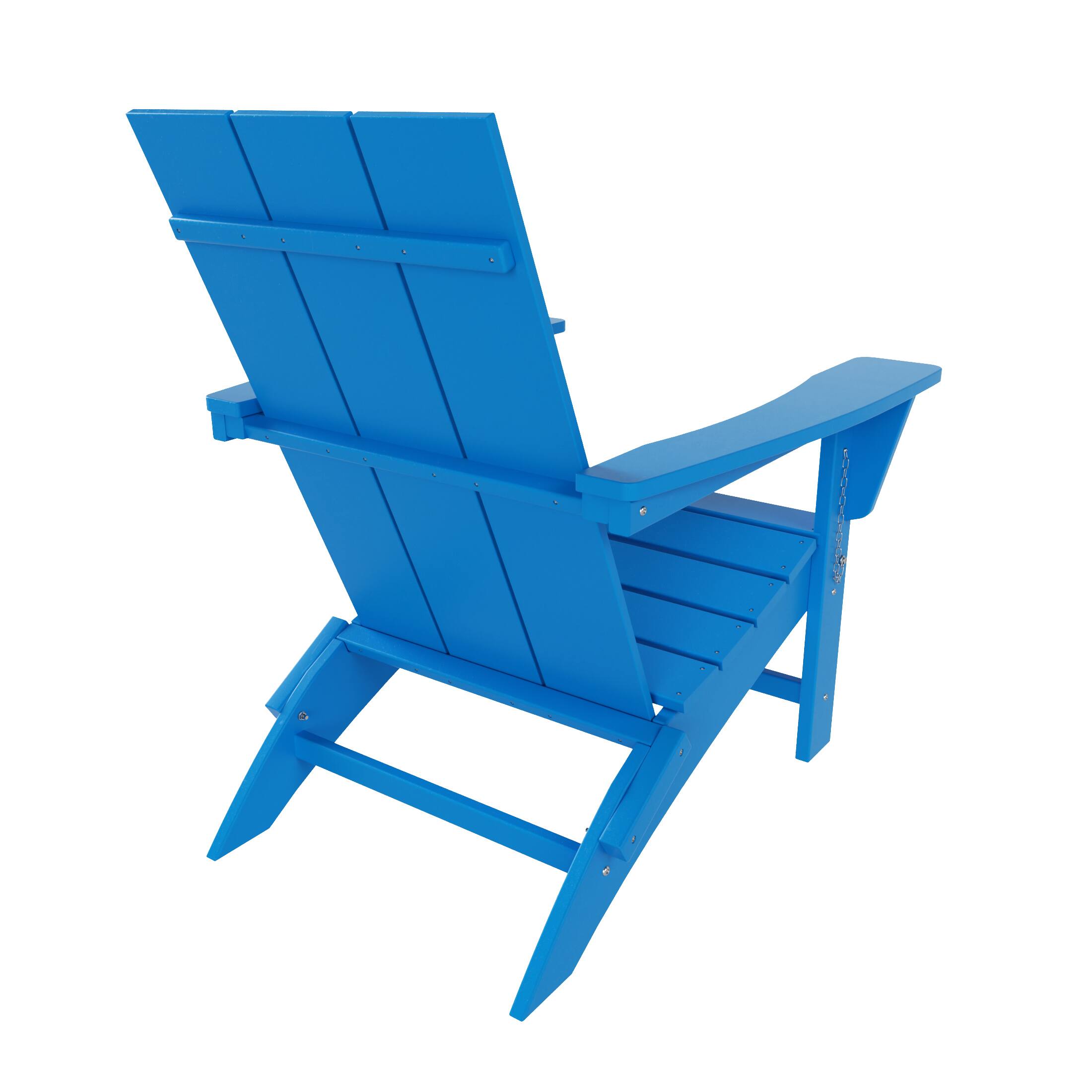 Alt View 1. WestinTrends - WestinTrends Ashore Outdoor HDPE Modern Folding Adirondack Chair - Pacific Blue.