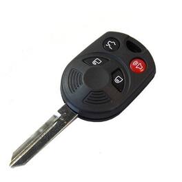 HQRP - 4-Button Remote Key Fob Shell Case with Uncut Blade for Ford Escape 2009 2010 - Black