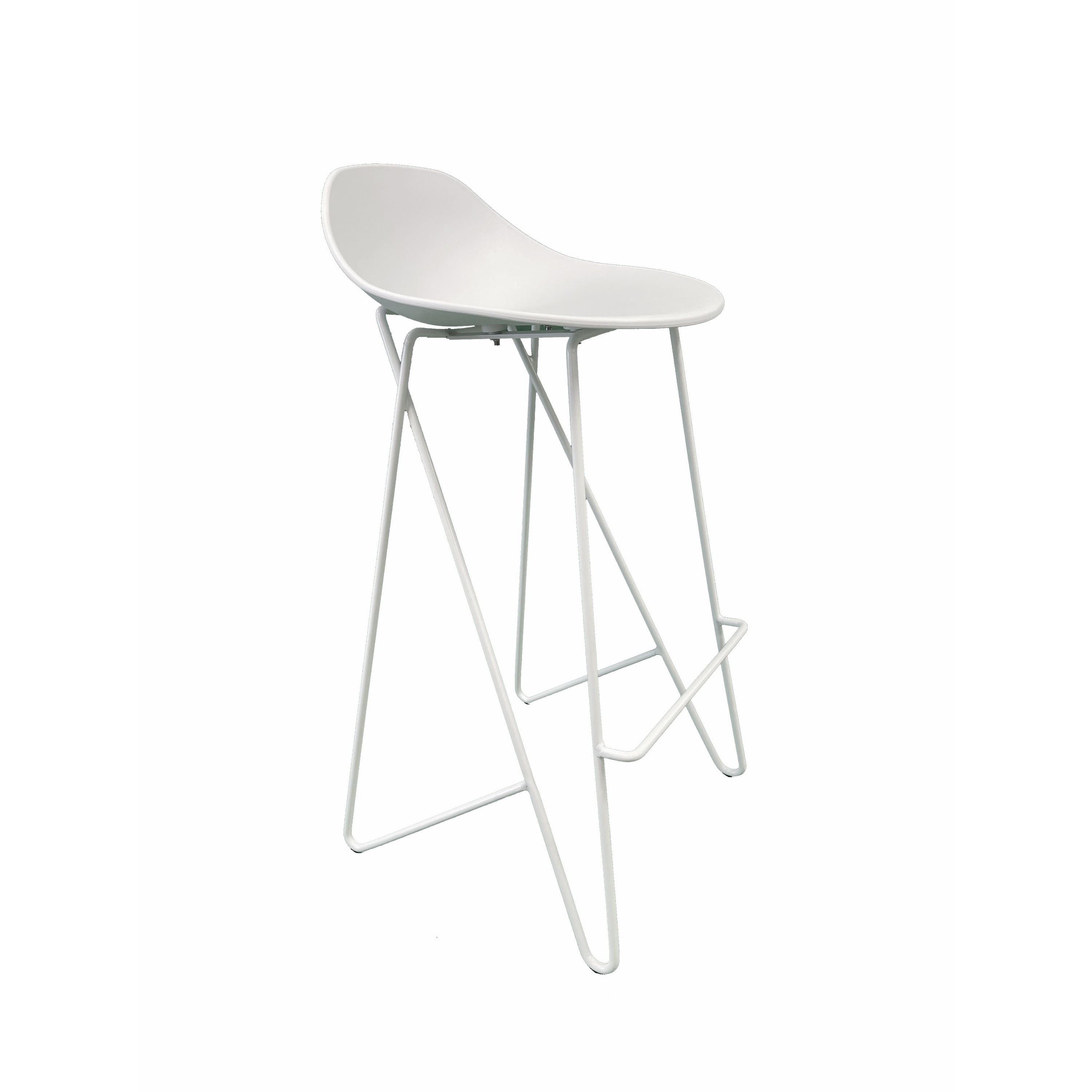 Manhattan Lane - Bert 30 Inch Barstool Chair Set of 2, Low Back, Geometric Metal - White price history on PriceWatchPro
