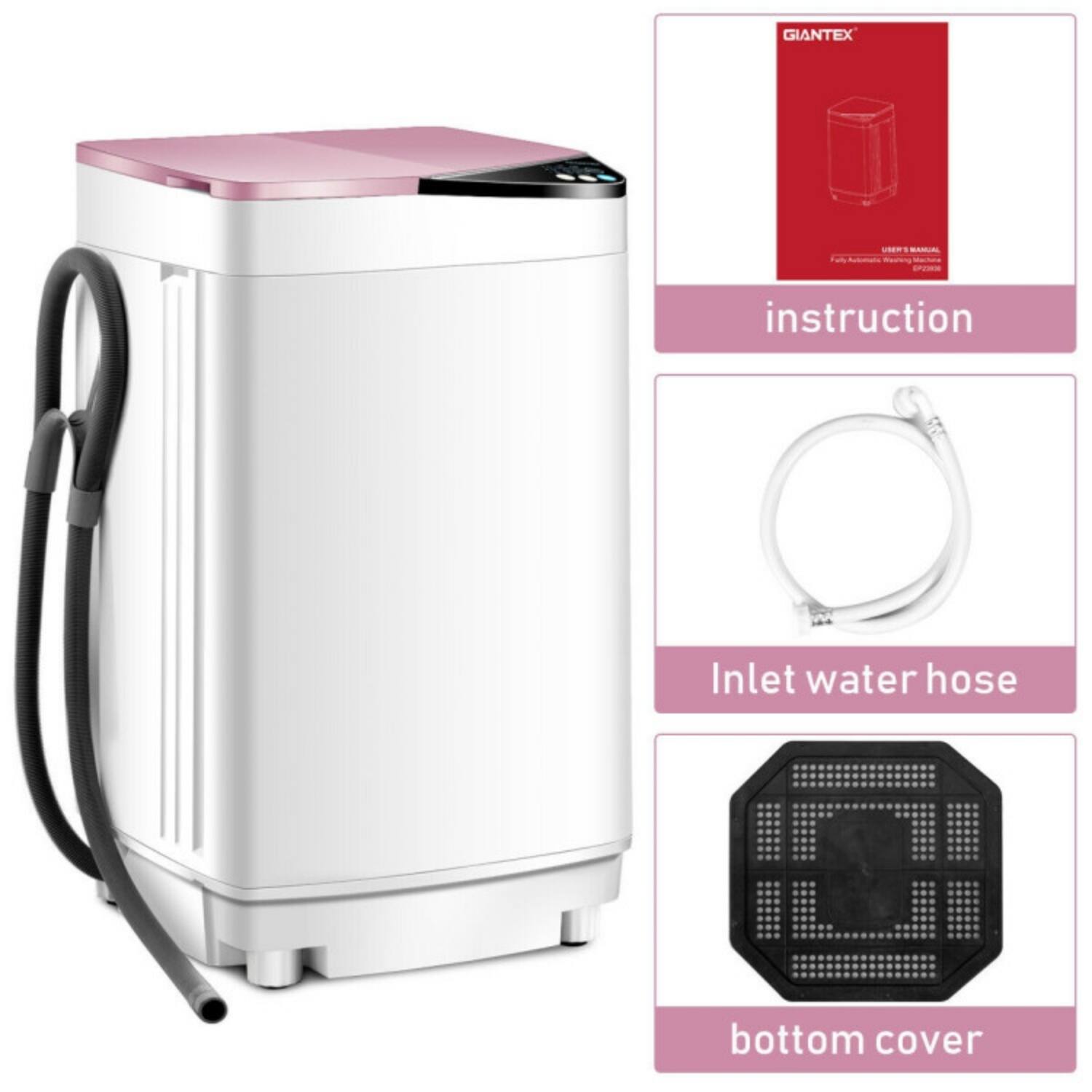 GIANTEX  
USER'S MANUAL  
Fully Automatic Washing Machine  

instruction  
Inlet water hose  
bottom cover