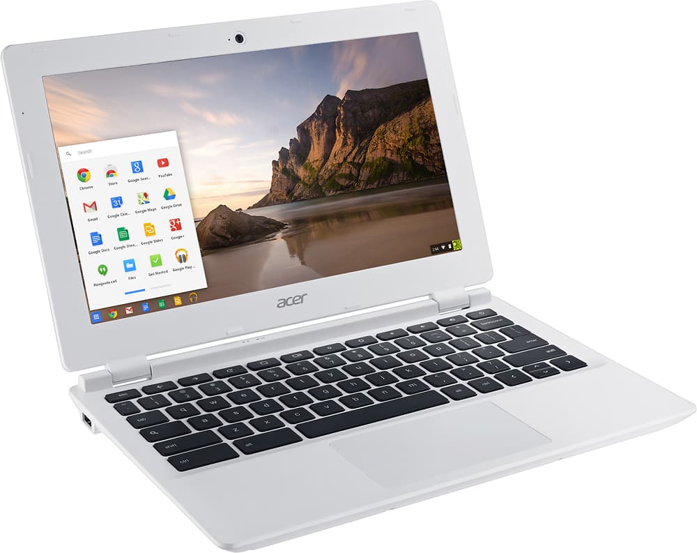 Angle. Acer - 11.6" Chromebook - Intel Celeron - 2GB Memory - 16GB eMMC Flash Memory - Moonstone White.