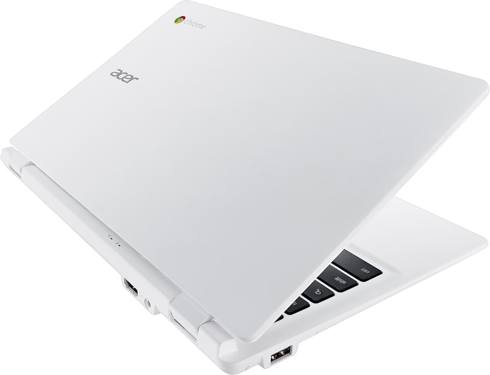 Alt View 12. Acer - 11.6" Chromebook - Intel Celeron - 2GB Memory - 16GB eMMC Flash Memory - Moonstone White.