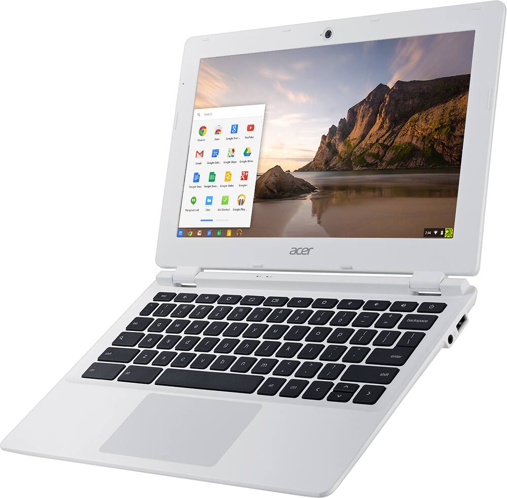 Alt View 1. Acer - 11.6" Chromebook - Intel Celeron - 2GB Memory - 16GB eMMC Flash Memory - Moonstone White.