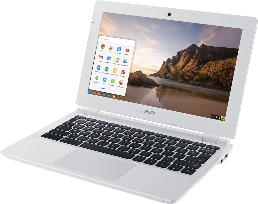Left. Acer - 11.6" Chromebook - Intel Celeron - 2GB Memory - 16GB eMMC Flash Memory - Moonstone White.