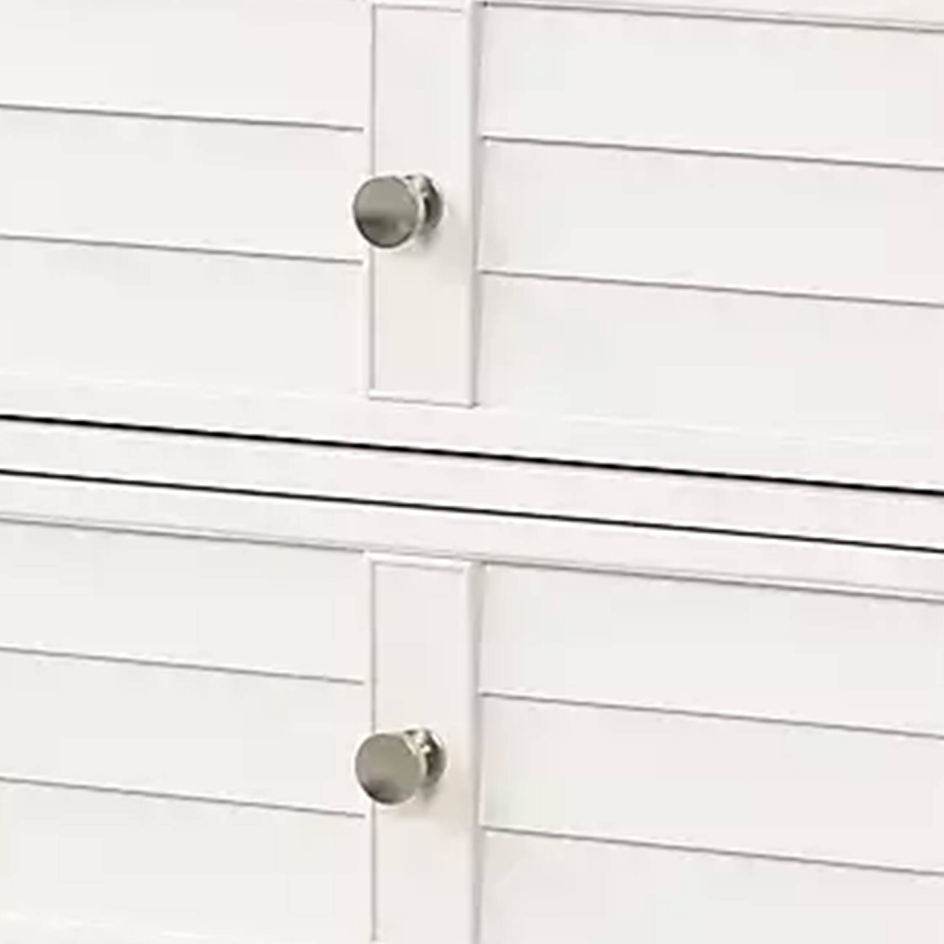 Alt View 2. Manhattan Lane - Kyna Nightstand, 2 Drawers, Classic Antique White Solid Wood, 28 Inch - White.