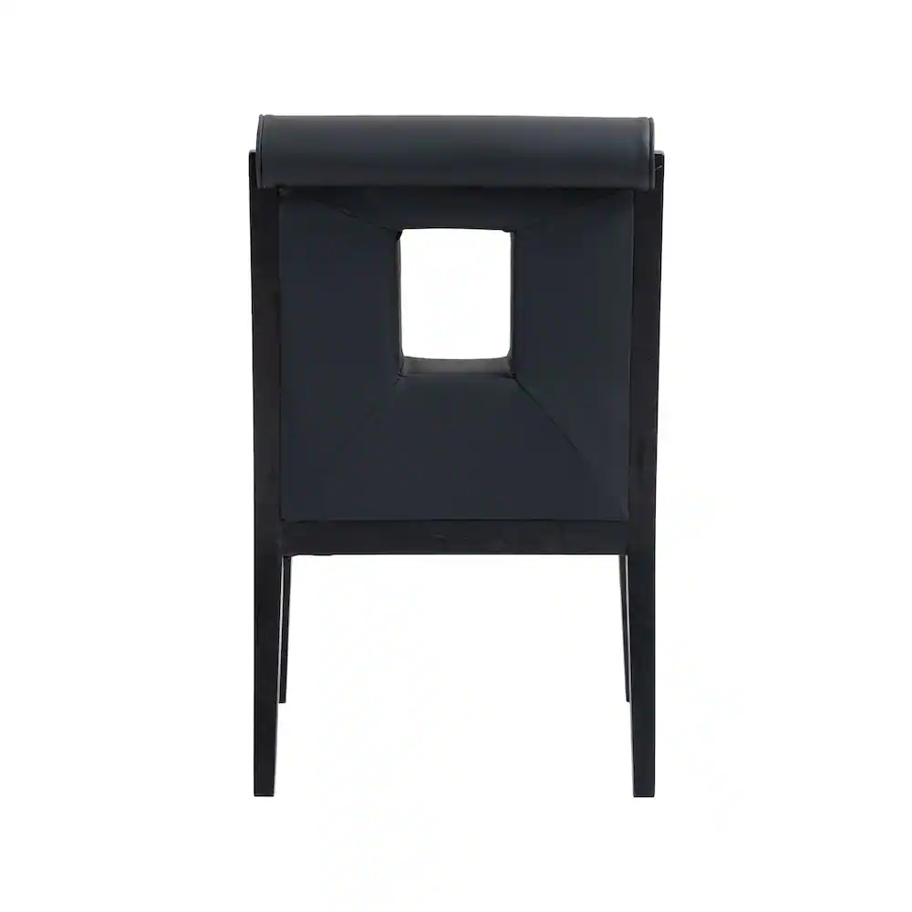 Alt View 4. Meridian Furniture - Gwendolyn Black Vegan Leather Dining Arm Chair - Black.