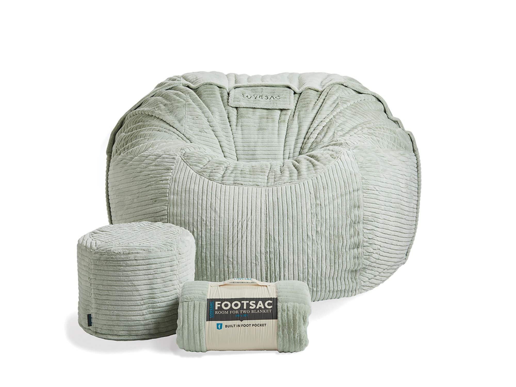 Lovesac - Supersac Bundle - Sea Mist Channeled Phur - Front_Zoom