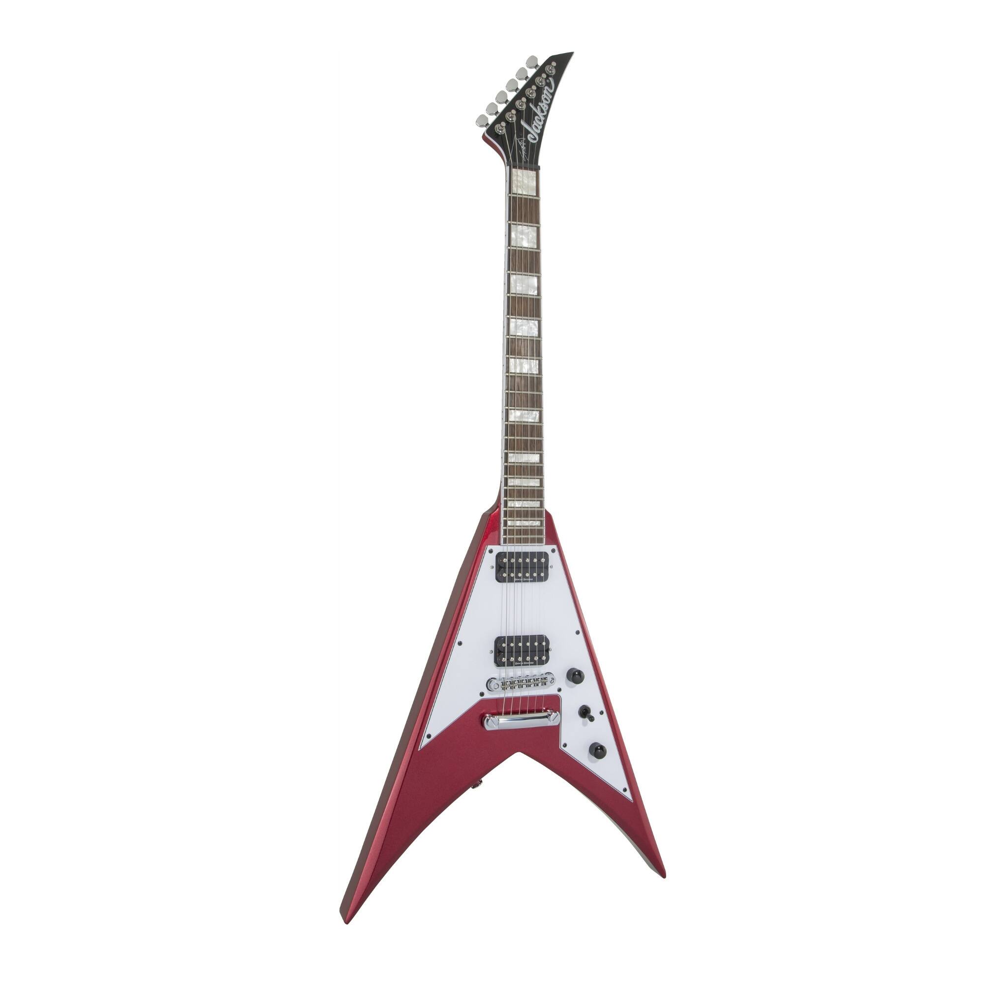 Left. Jackson - Jackson X Series Signature Scott Ian King V KVXT Guitar (Candy Apple Red).