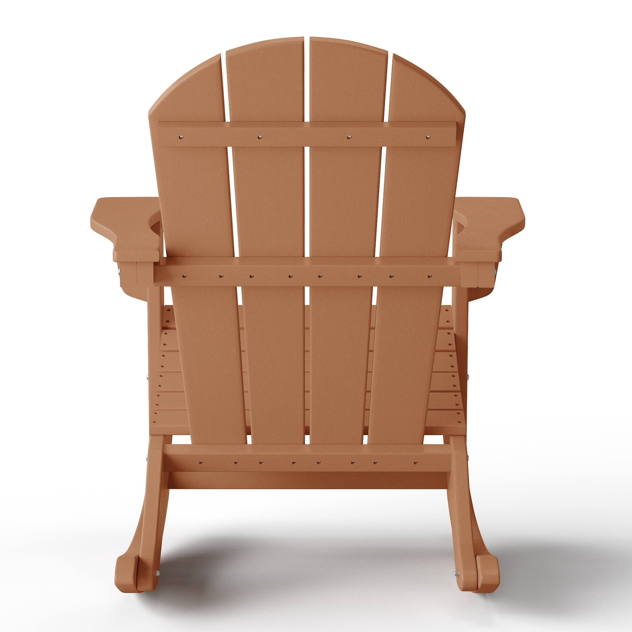 Alt View 1. WestinTrends - WestinTrends Malibu Outdoor / Patio Poly Adirondack rocking chair - Teak.