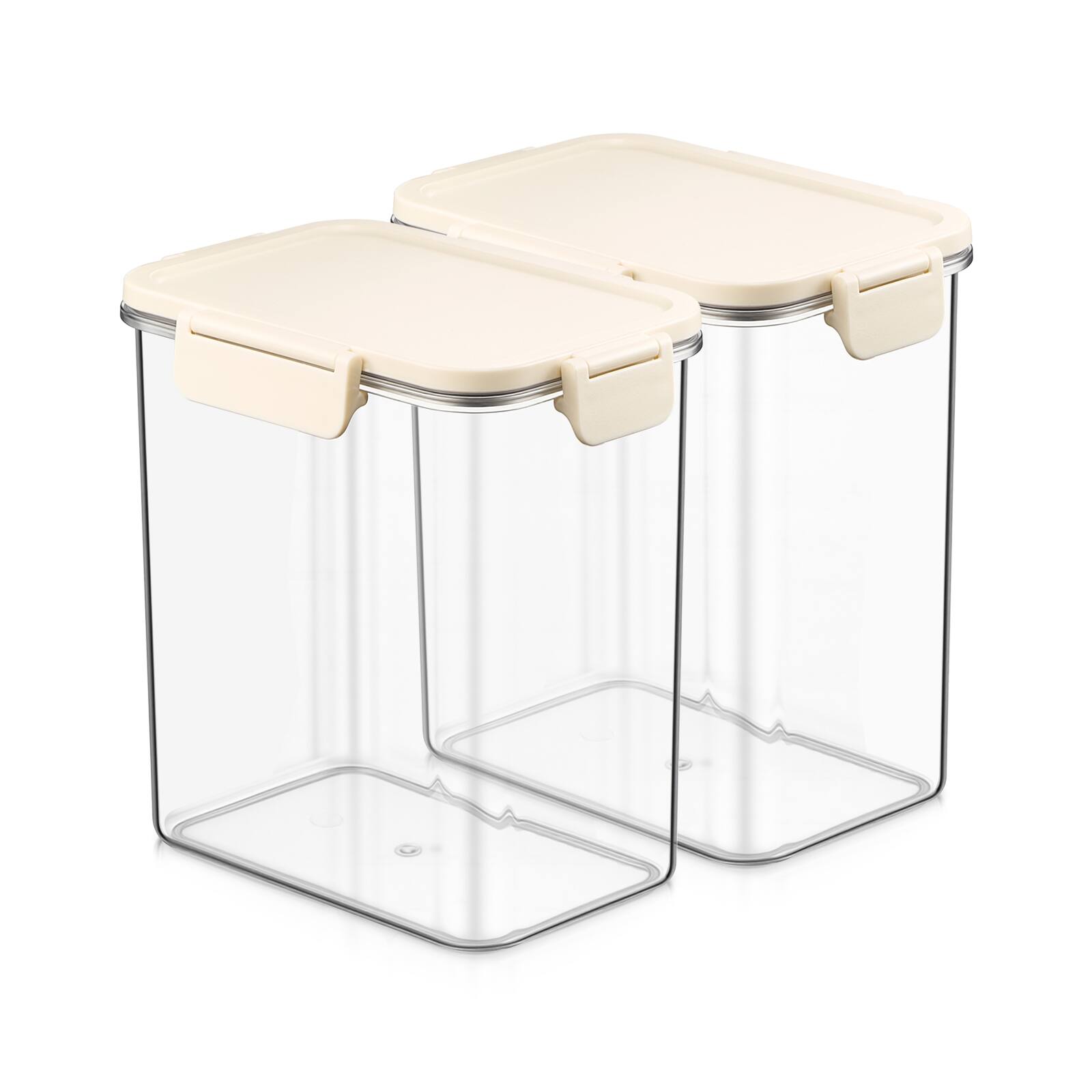 Angle. Sorbus - Sorbus Two Pack Airtight Food Storage Container- Clear Stackable Pantry Canister with Secure Lid for Rice, Cereal, Flour - Clear.