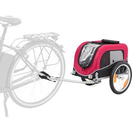 TRIXIE - Foldable Bicycle Trailer for Dogs with Windows & Large Door, Black & Red - Black/Red